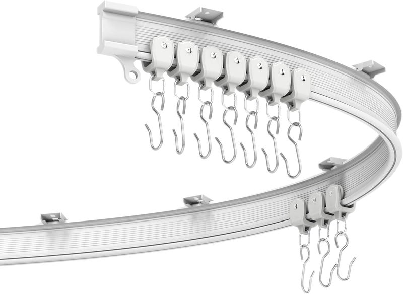 CEILINGRAIL Ceiling Curtain Track Flexible Curtain Track Bendable Ceiling Curtain Rail Curtain Tracks Set Ceiling Track for Window Door Curtain Shower Room Divider Curtains RV (2 Meters) - Image 1